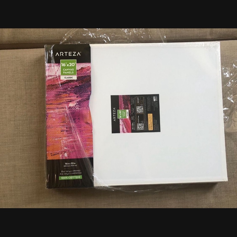 New Arteza 16’ X 20’ cotton Canvas Panels- Pack Of 13
